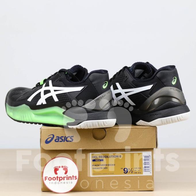 Sepatu Tenis Asics Gel Resolution 8 Black Green Tennis Shoes Original |  Lazada Indonesia