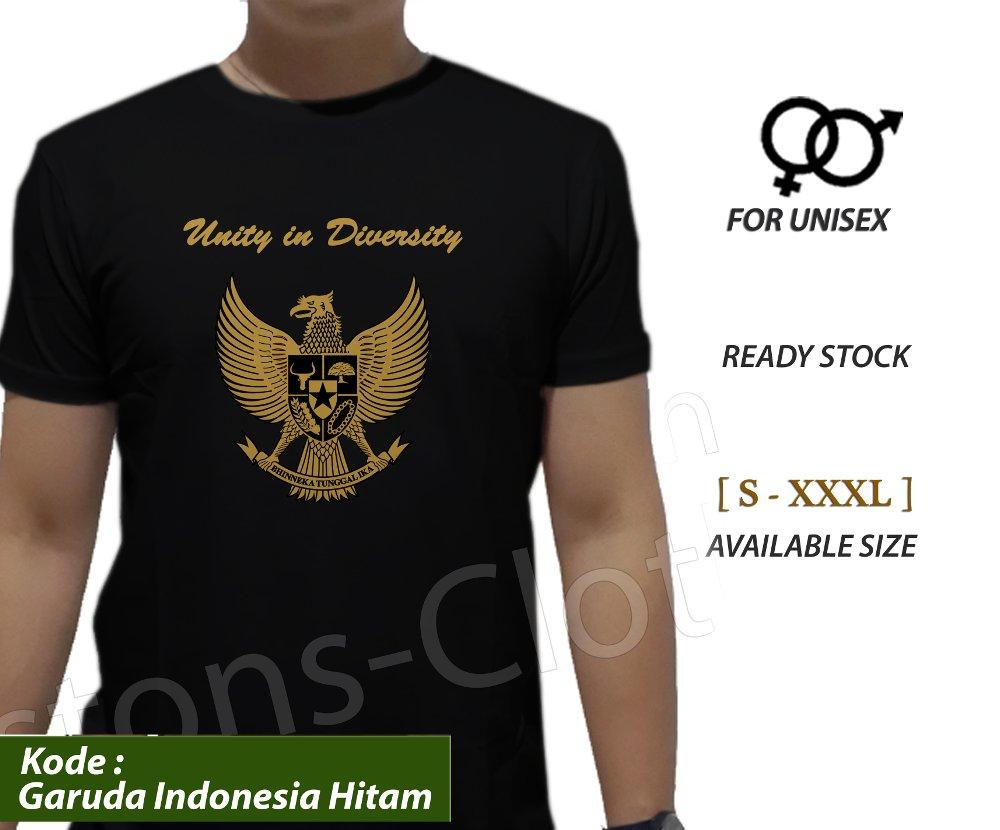 Kaos Baju T Shirt Unity In Diversity Distro Pria Cowok Bhineka Bhinneka Tunggal Ika Garuda Pancasila Persatuan Indonesia Hitam