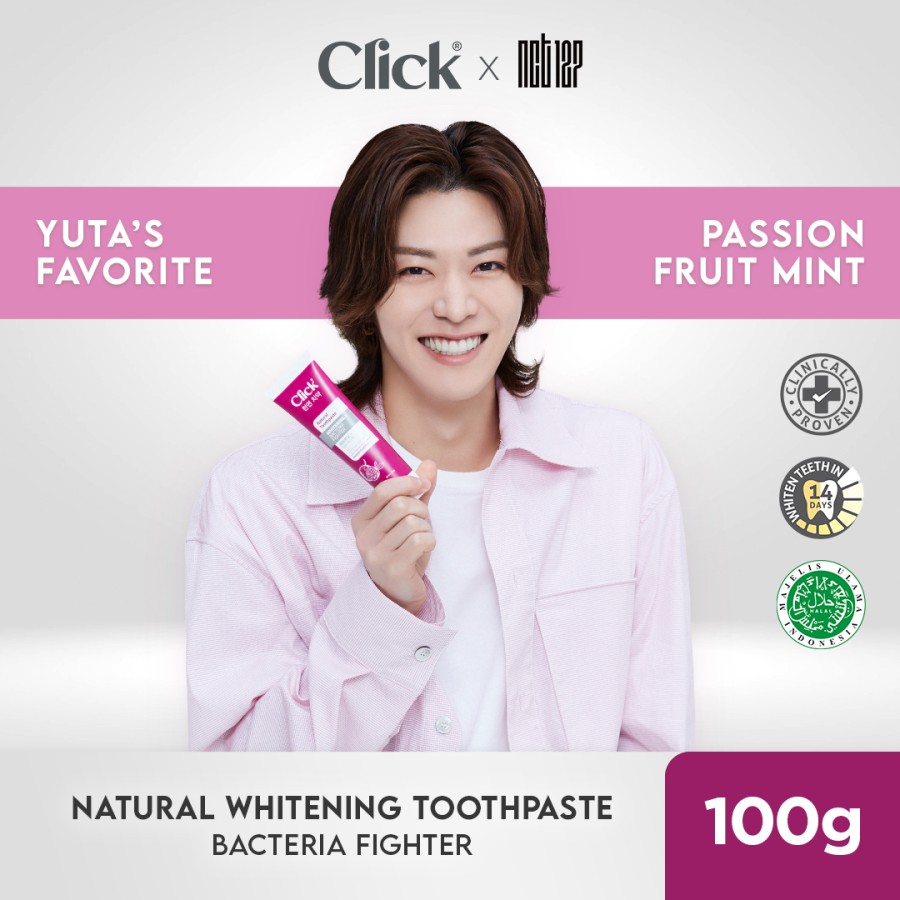 Click Natural Toothpaste Whitening + Bacteria Fighter | Lazada Indonesia