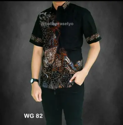Kemeja Batik Pria Modern.wg coklat - Kemeja Batik Wayang Terbaru