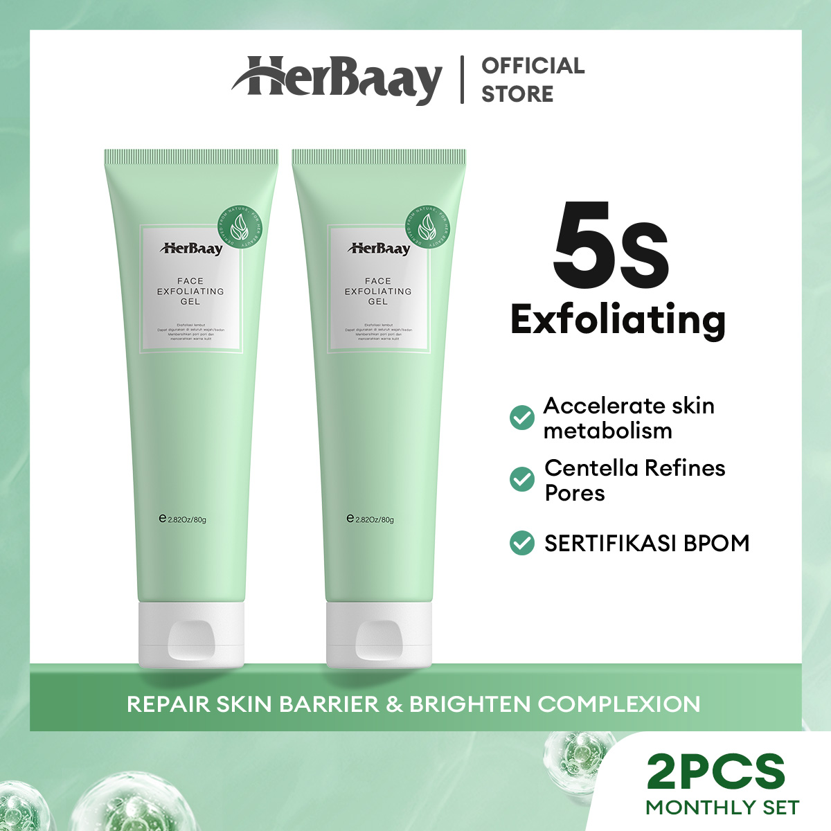 【Ready】HerBaay 5 Seconds Exfoliating moisturizing Centella Exfoliating