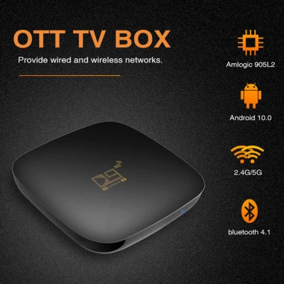 D9 Android 10.0 Fast Smart TV BOX 2.4G 5GWIFI 4K WiFi Set-Top TV Box Quad Core ARM Cortex A53 Set Top Box