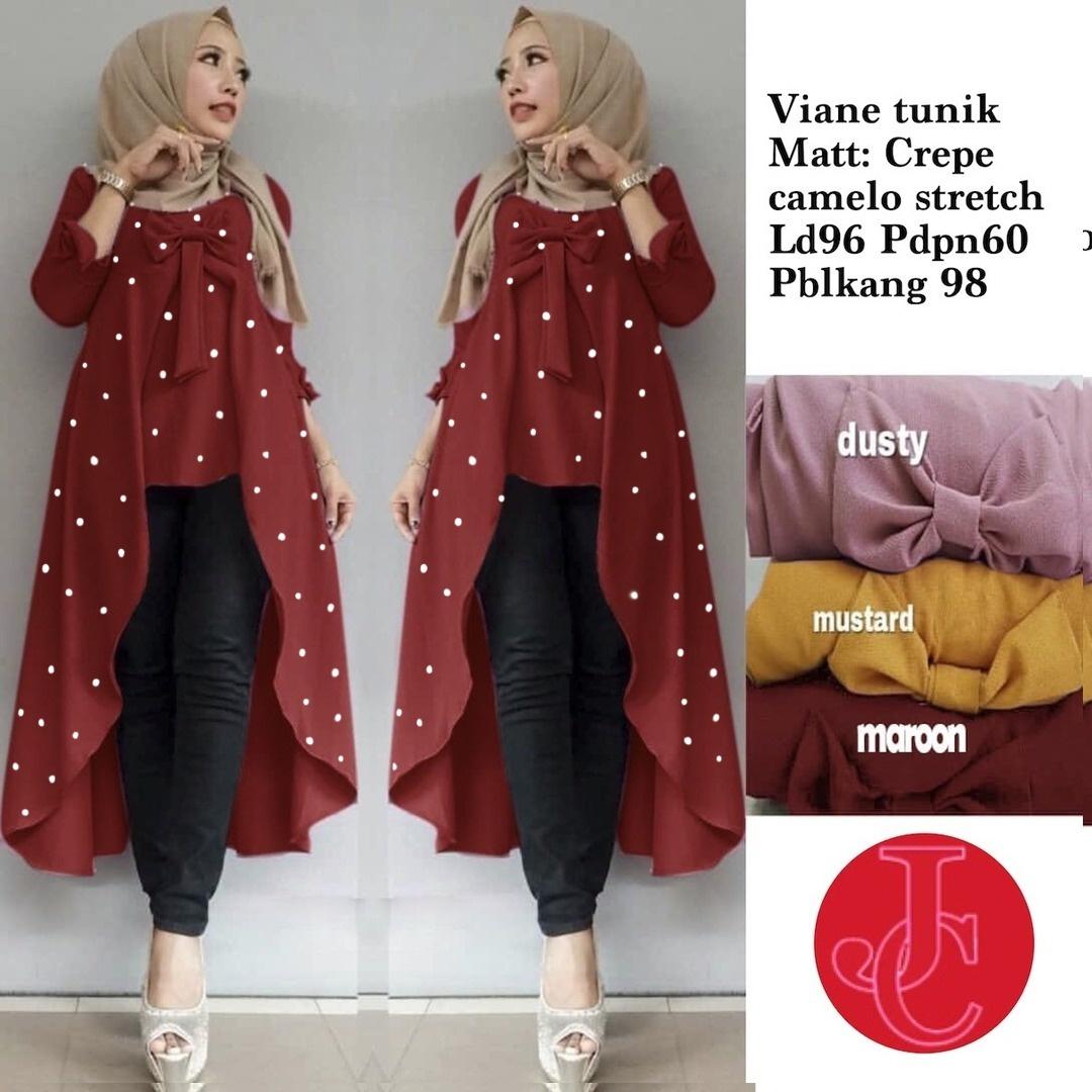 Felysia Collection Tunik Viane Mutiara / Tunik Crepe / Blouse Crepe / Atasan Muslim Crepe / Atasan Tunik / Tunik Muslim / Hijab Style / Hijab Fashion