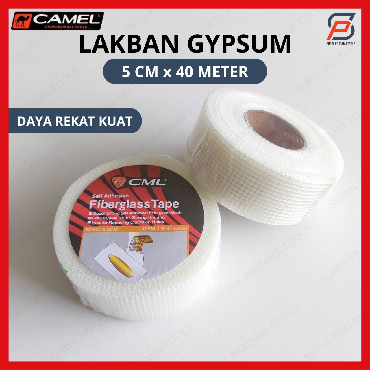 CAMEL LAKBAN KAIN KASA GYPSUM 5 CM X 40 M FIBERGLASS TAPE PLAFON LEM ...