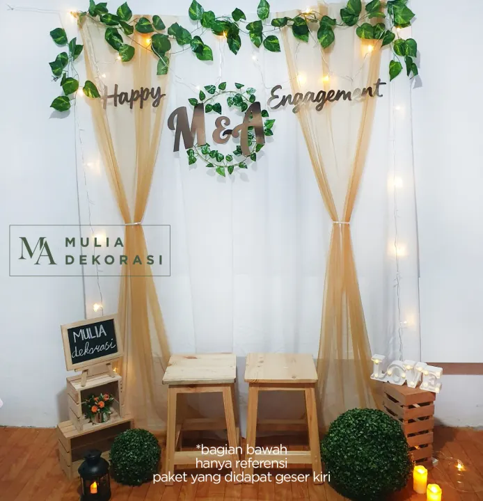 Dekorasi Backdrop Lamaran Nikahan Aqiqah Background Bekdrop Paket Mulia B | Lazada Indonesia