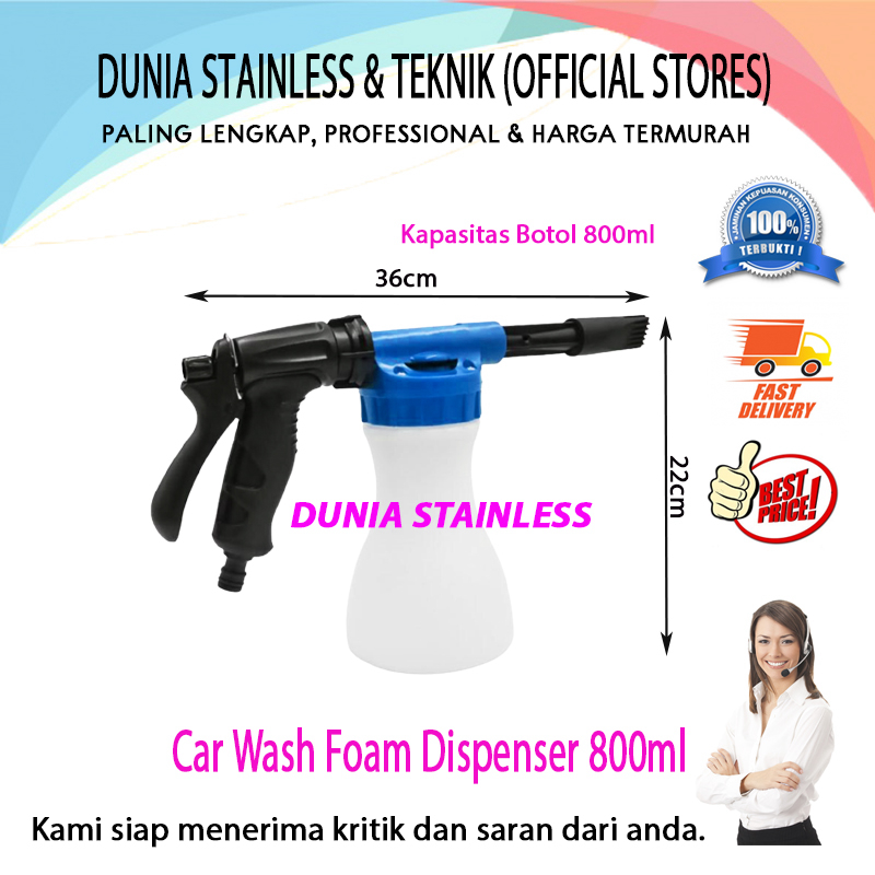 Gagang Jet Cleaner+Tabung sabun /Car Wash Foam Dispenser 800ml Lazada