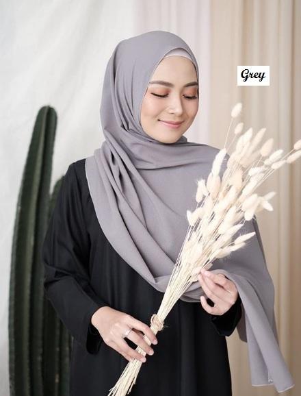 YELONIX - Hijab Polos Pashmina Diamond Crepe / Sabyan Ukuran 200 cm x 75cm / Jilbab Premium / Kerudung / Scarf Wanita / Busana Muslim / Aksesoris Hijab