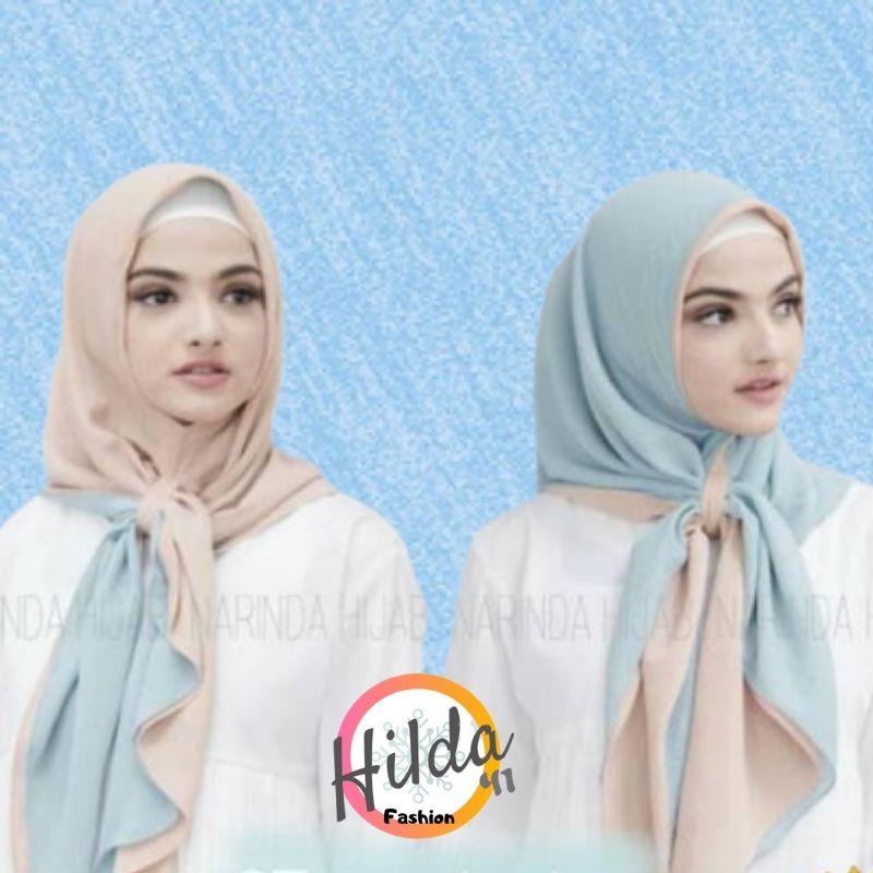 HILDA410 FASHION - Hijab Jilbab Instant Bolak Balik Polos / Jilbab Instan 2tone / Kerudung Instan 1 Jilbab 2warna Hijab MODERN Jilbab Khimar Instan / Pashmina Instan Praktis Dan Elegan high quality diamond crepe