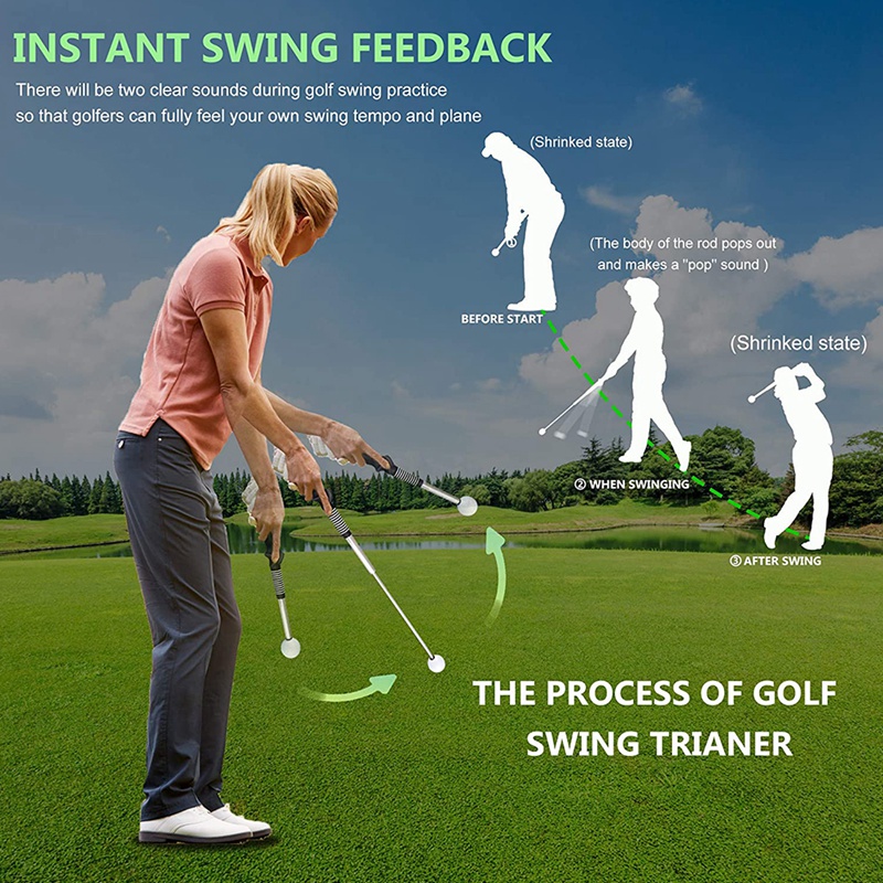 Golf Swing Trainer Aid - Power Flex Golf Swing Training Aid for Flexibility, Tempo, and Strength Golf Warm-Up Stick