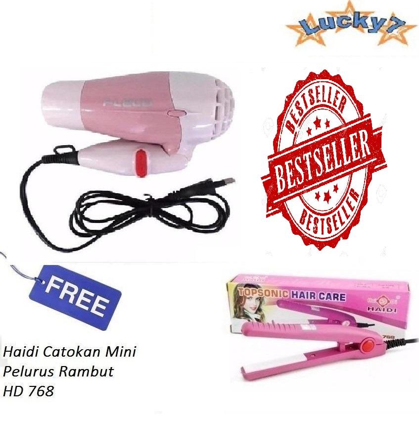 Best Promo - Pengering Rambut + Gratis Catokan Rambut Mini Haidi 1 Pcs