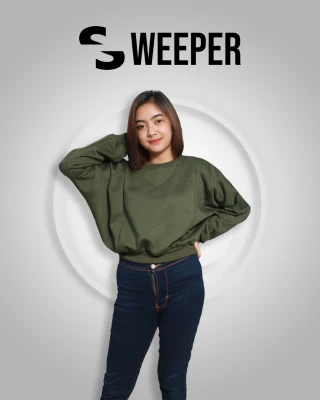 Sweater Oversize Crope Wanita - Sweater oblong Wanita