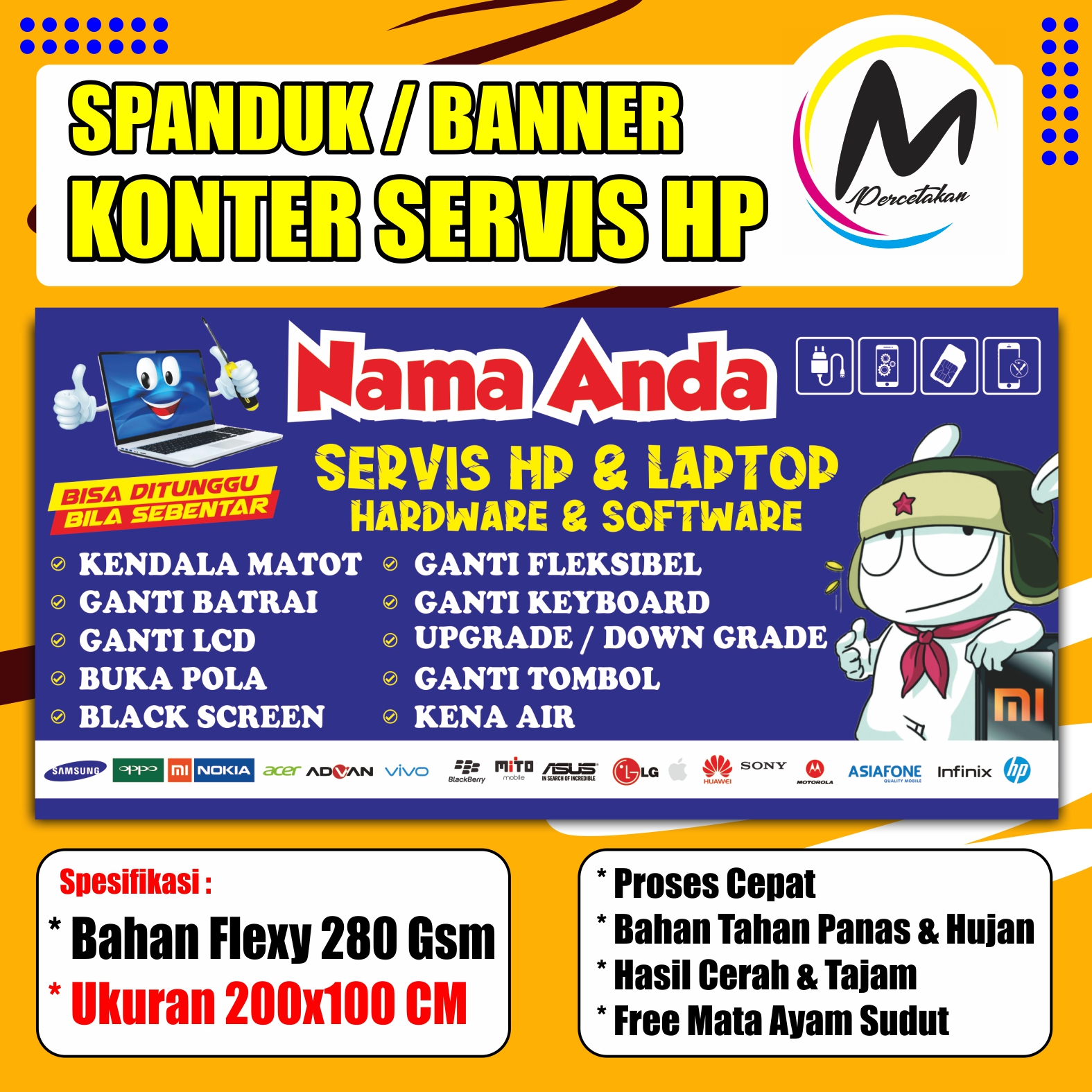 Banner Konter Spanduk Servis Hp Custom | Lazada Indonesia