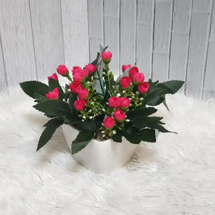 Bunga Pajangan Bunga Hias Plastik Bunga Kecil Tanaman Artifisial Pot Kecil Fvl00102mr1 Lazada Indonesia