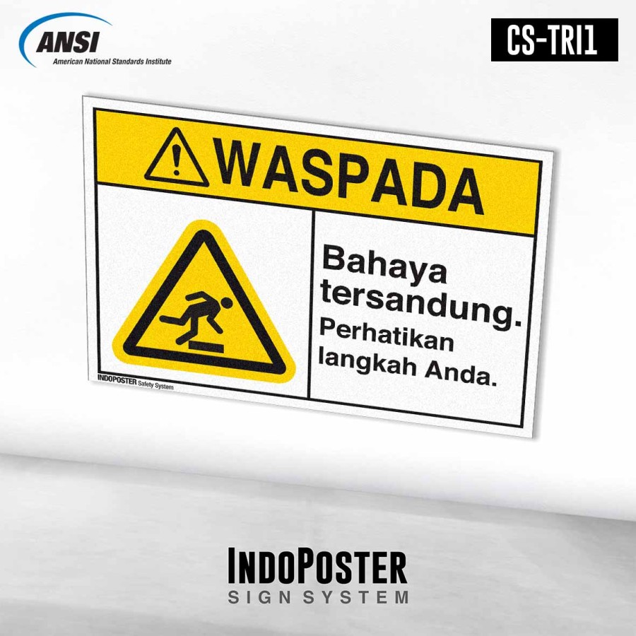 Stiker K3 Safety Sign ANSI Bahaya Tersandung Perhatikan Langkah Anda ...