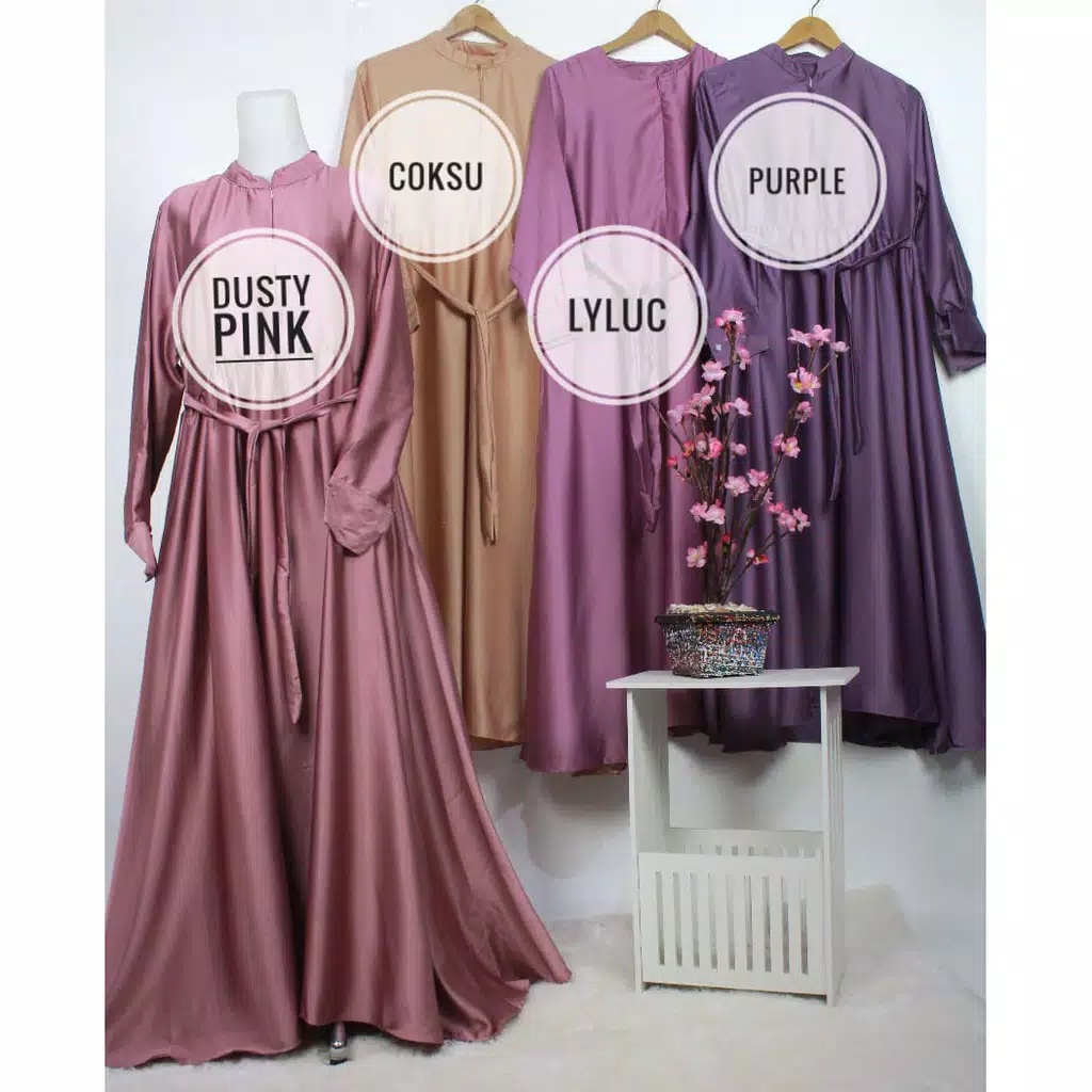 Gamis Satin Polos Premium Lazada Indonesia