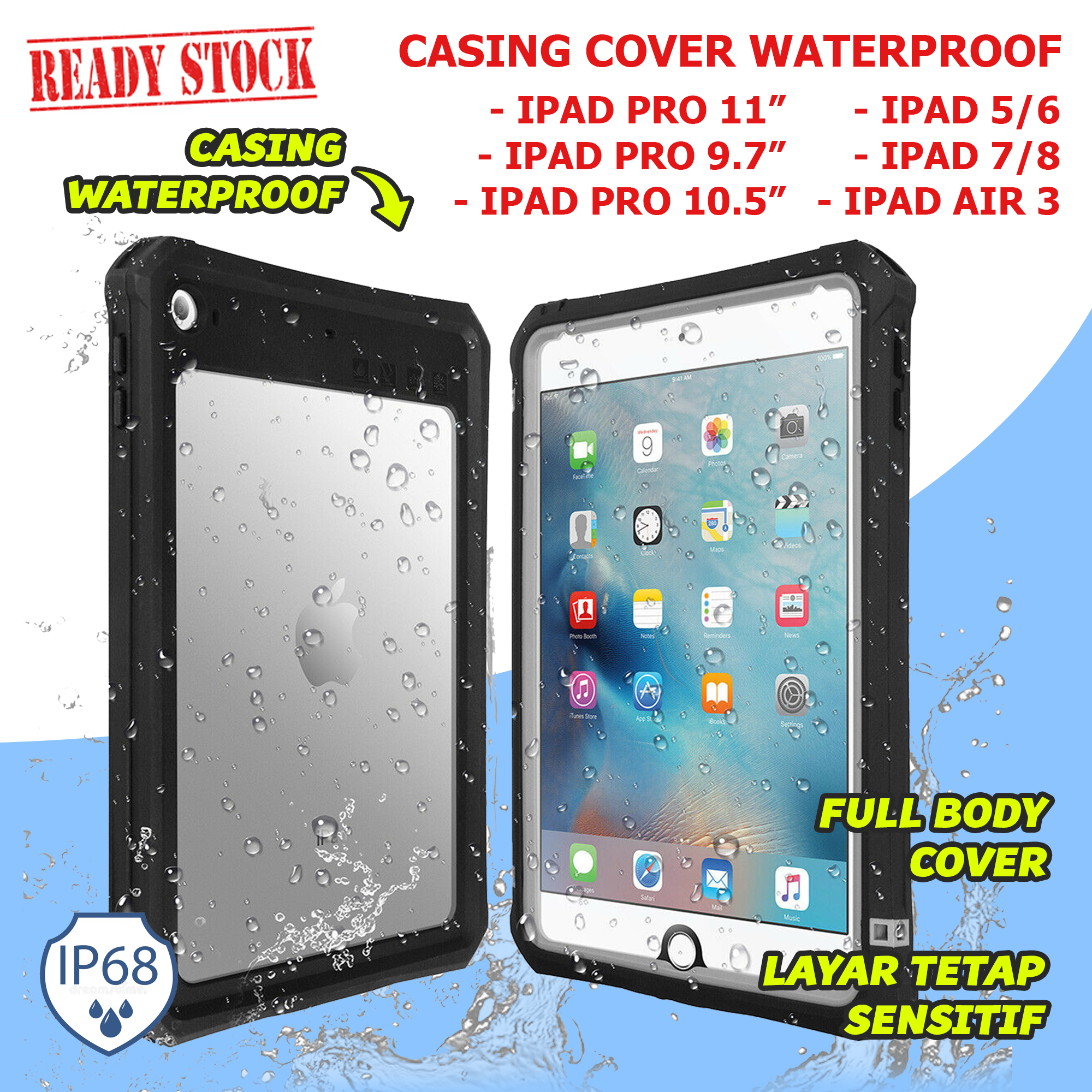 Ready Stok Waterproof Case Apple iPad Generasi Pro 97 - Main Image