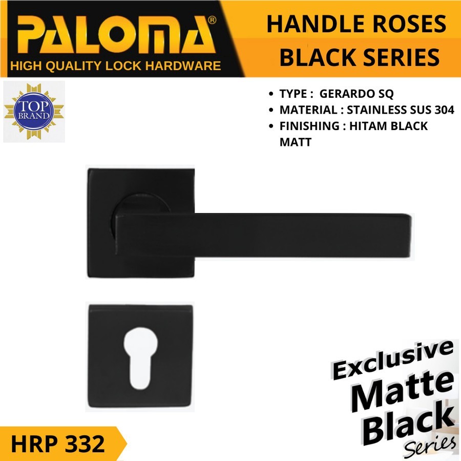 PALOMA HRP 332 HANDLE PINTU ROSES GERARDO STAINLESS HITAM MATTE BLACK PALOMA HRP 332 HANDLE PINTU ROSES GERARDO STAINLESS HITAM MATTE BLACK