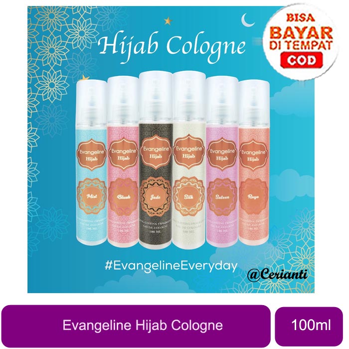 Evangeline Hijab Edc Eau De Cologne 100Ml Blush Jade Mist Raya