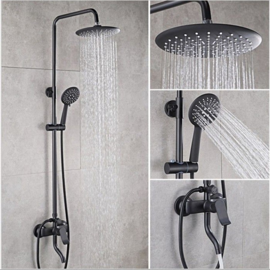 Rainfall Shower Set Black 3in1 Bulat / Shower coloumn / Shower Tiang Lazada Indonesia