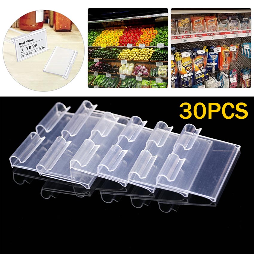 30Pcs/Set Label Harga Mika Price Tag Holder Akrilik Acrylic Label
