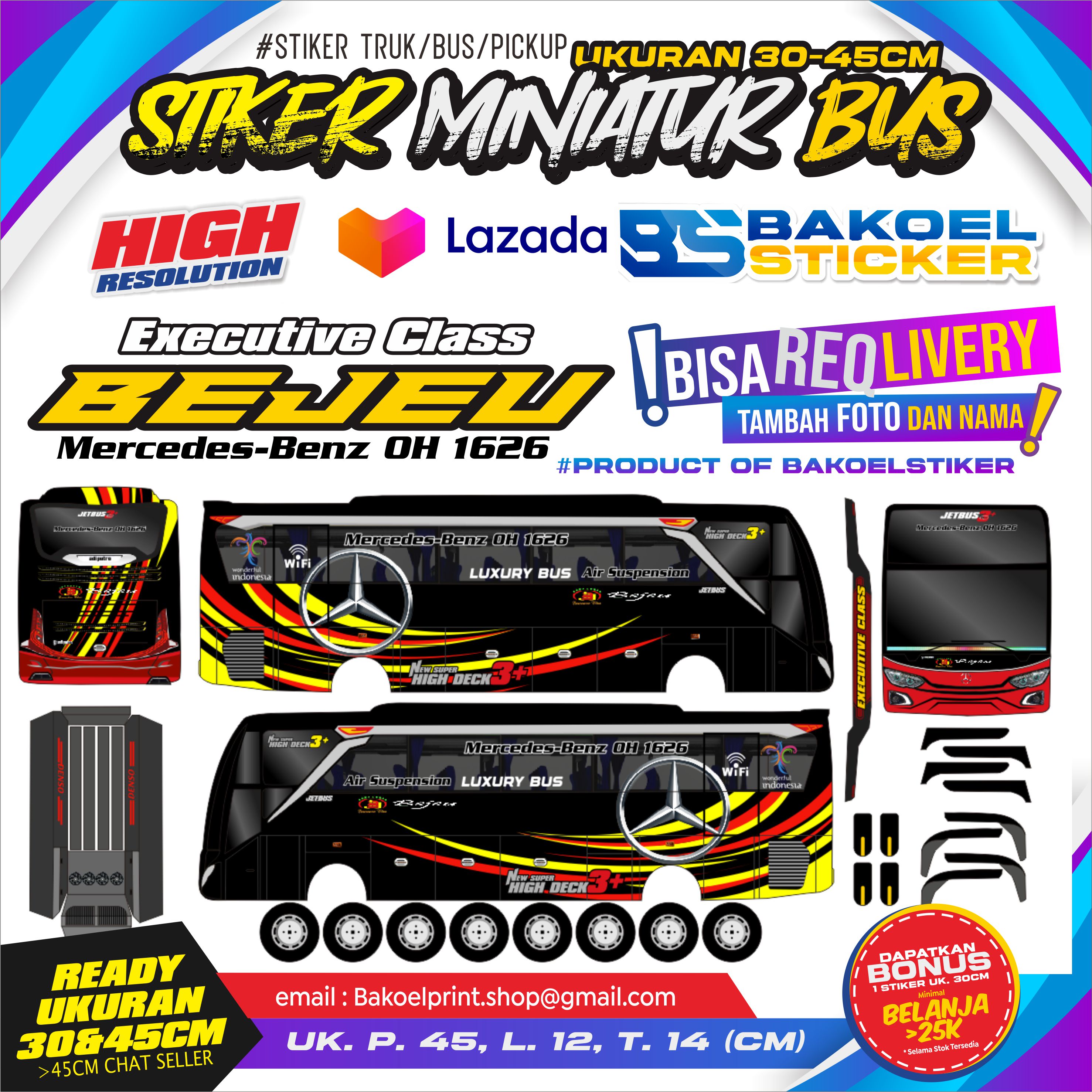 STIKER MINIATUR BUS 