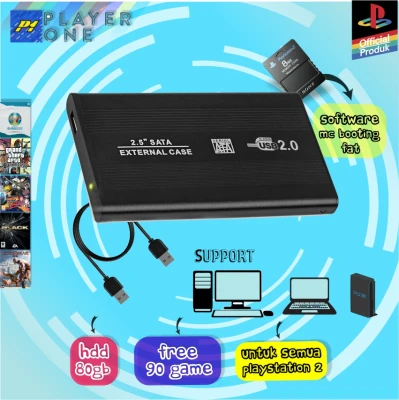 HDD PS2 - Hardisk Eksternal PS2 80GB - Support Semua PS2 FAT Series - HARGA MURAH