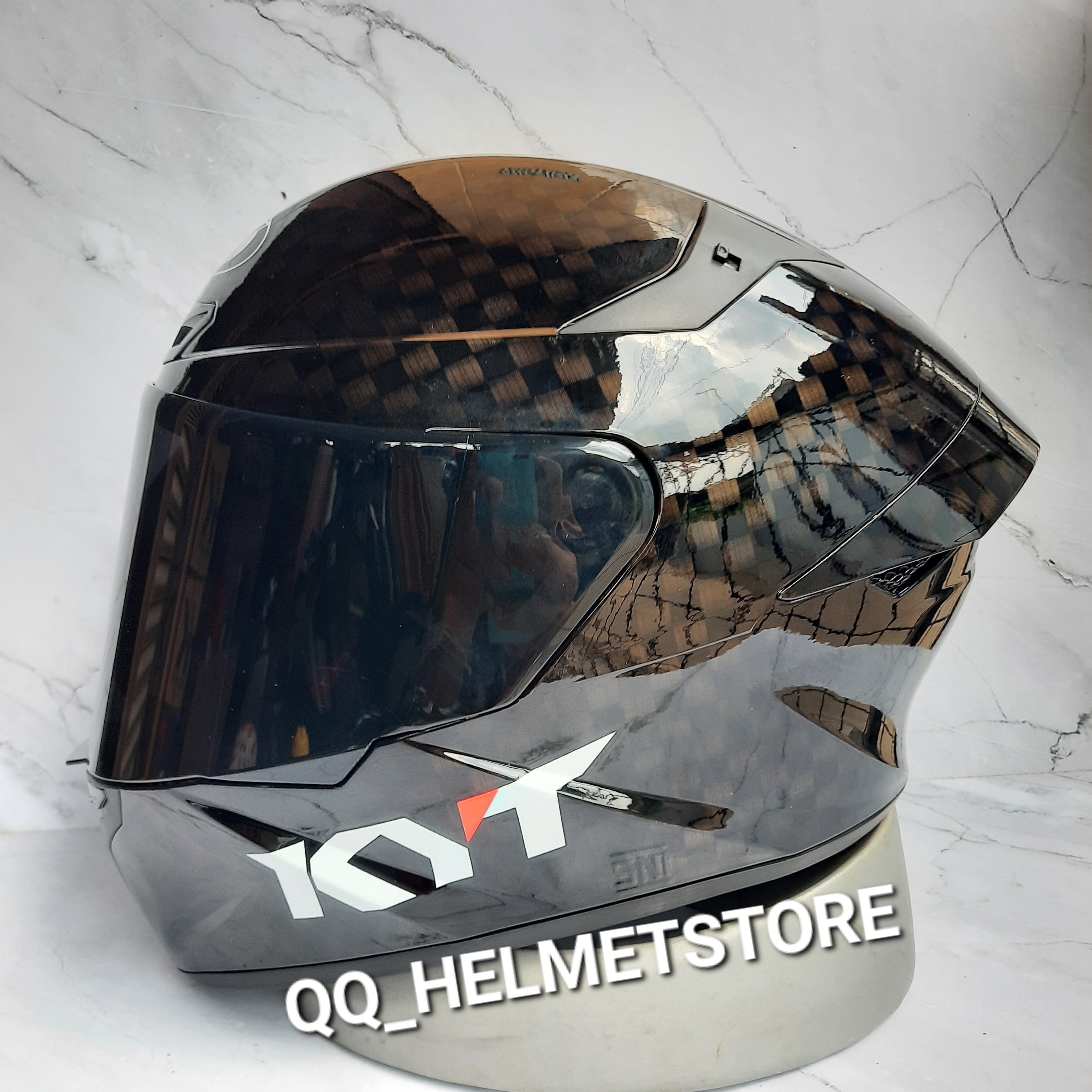 HELM KYT TT COURSE MOTIF CARBON BLACK GLOSY | Lazada Indonesia