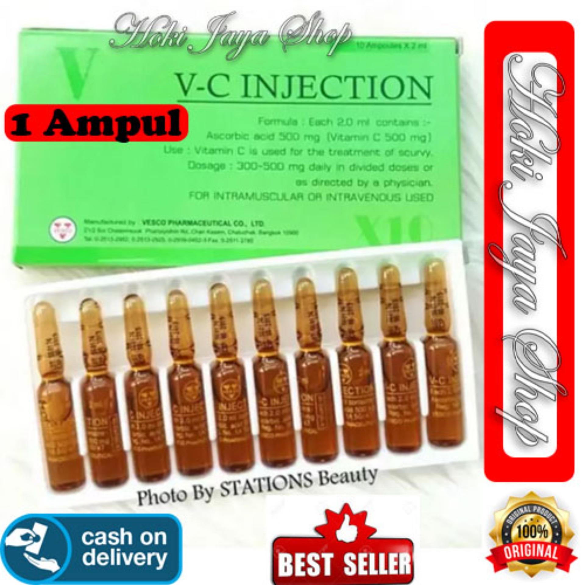 HOKI COD - VC Injection Isi 1 AMPUL - / Vitamin C Injection / VC Injeksi / Serum Vitamin C Ascorib Acid 100% Original Thailand - GM 1