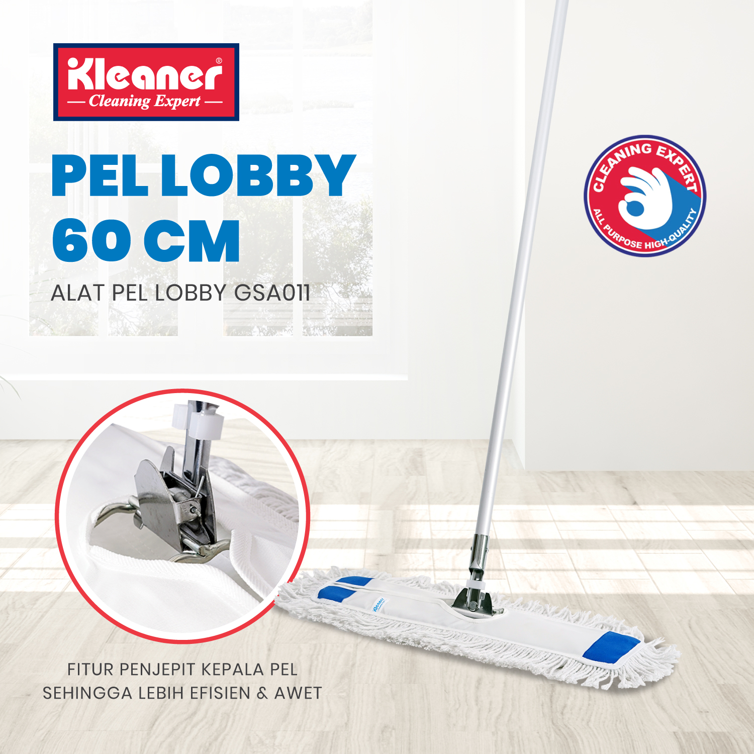 Kleaner Alat Pel Alat Pel 60 Cm Lobby Duster Floor Mop Pembersih Lantai ...