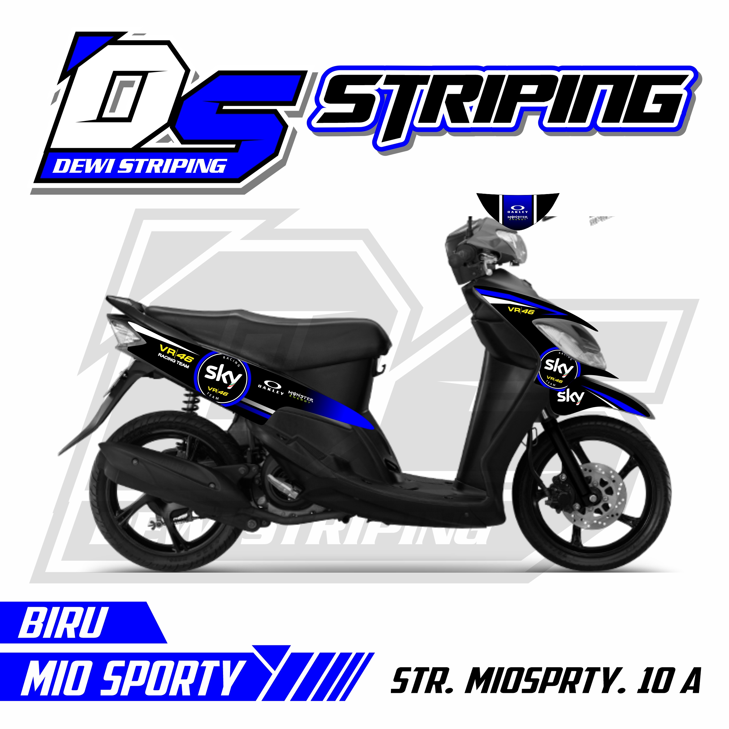 Striping Variasi List Motor Stiker Yamaha Mio Sporty Smile Desain 010 Motif Racing SKY VR46 ROSSI Lazada Indonesia
