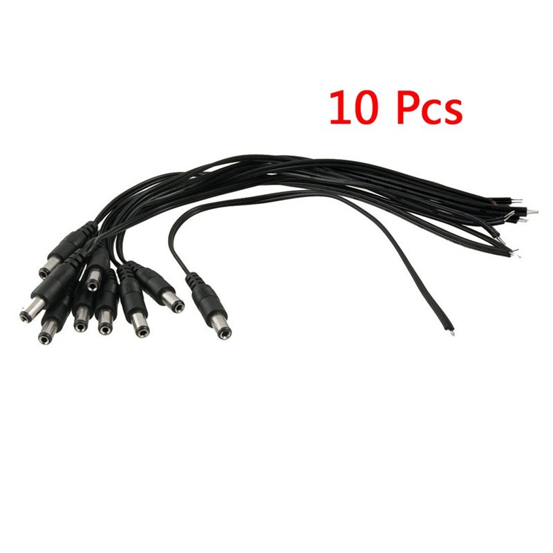 100x 12V DC Power Pigtail Connectors | Female 2.1mm Coaxial Plug With Wire Leads | For CCTV Security Cameras And LED Lighting