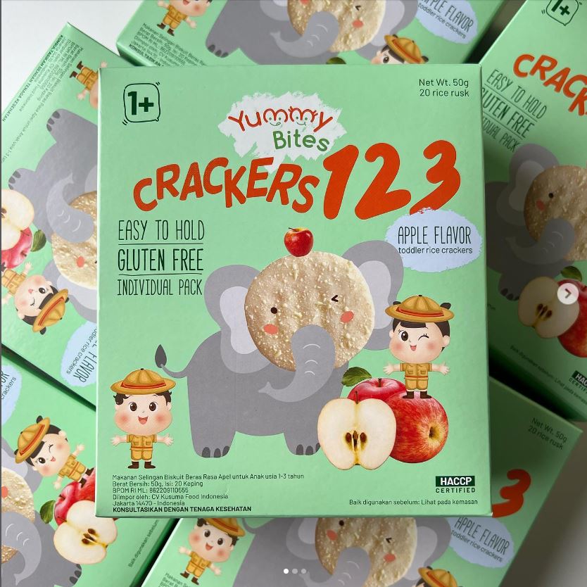 YUMMY BITES 123 50 gr (SNACK BAYI USIA 1,2,3 TAHUN) / Yummy Bites 123