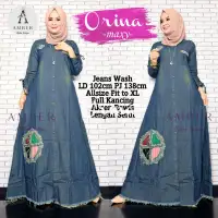 Londong Maxy Jumbo Jean Wash Model Baju Gamis Terbaru 2019