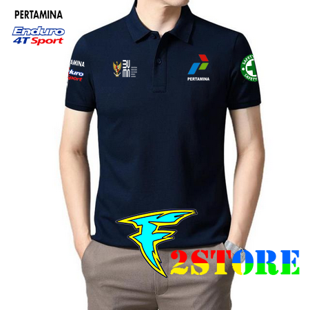 BAJU kerah model polo Dada LOGO PERTAMINA-BUMN lengan PERTAMINA