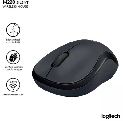 Mouse / Mouse Wireless Bluetooth Logitech Silent / Mouse Laptop / PC Komputer / Mouse Bluetooth Wireless M220 Logitech / Mouse Gaming / Mouse Gamers