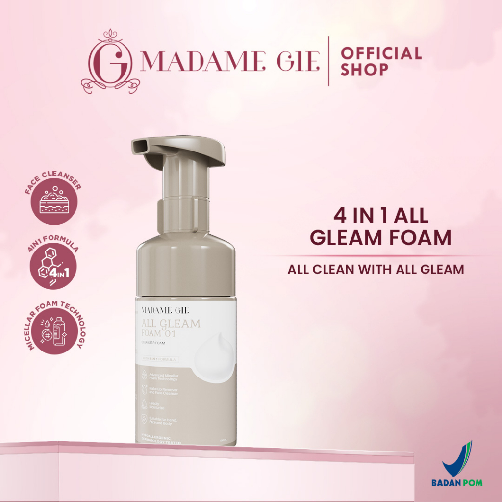 Madame Gie 4 in 1 All Gleam Foam - Facial Wash MakeUp Remover