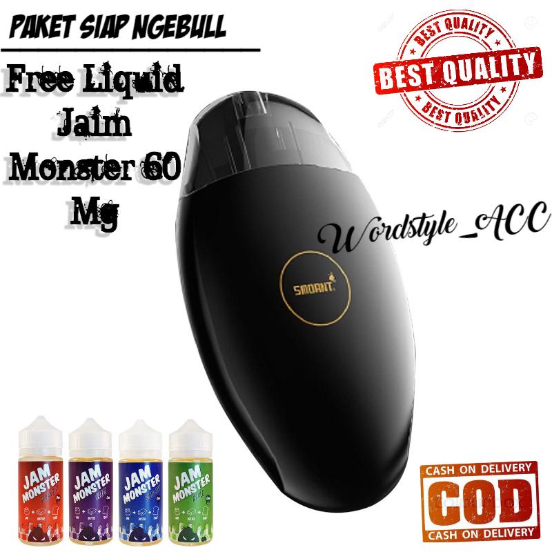 Smoant S8 Pod All-in-One E Cigs Kit Smoant S8 Kit with Built-in Lithium Battery 370mAh 2ML Catridge 1.3ohm Coil Vape Kits (Khusus Hitam) + Free Liquid Jaim Monster 30Mg (Rasa Random)_Akio_Shop Smoant S8 Pod All-in-One E Cigs Kit Smoant S8 Kit with Built-in Lithium Battery 370mAh 2ML Catridge 1.3ohm Coil Vape Kits (Khusus Hitam) + Free Liquid Jaim Monster 30Mg (Rasa Random)_Akio_Shop