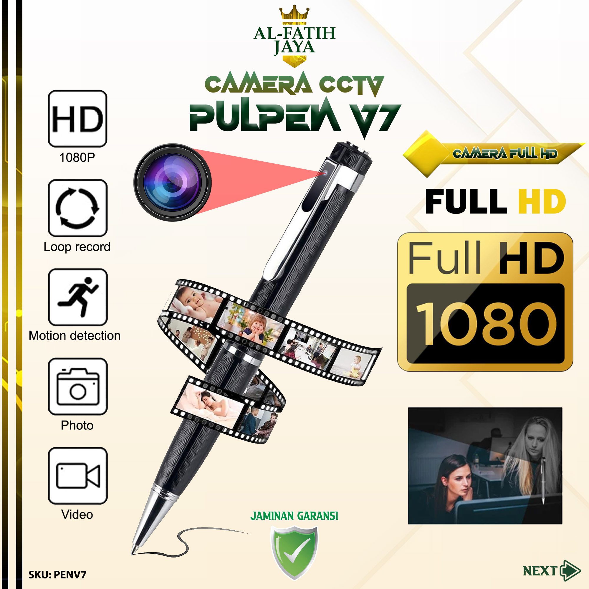 Spy Camera Pulpen V7 Resolsui Full HD 1080P Kamera Mini Portabel CCTV  Pengintai Pengawasan Mata Mata Spy Cam Pena Kamera Pen Clip V7 1080 P Rekam  Video Audio Sadap Suara Foto Camera Perlindungan Keamanan Scurity Camcorder  ...