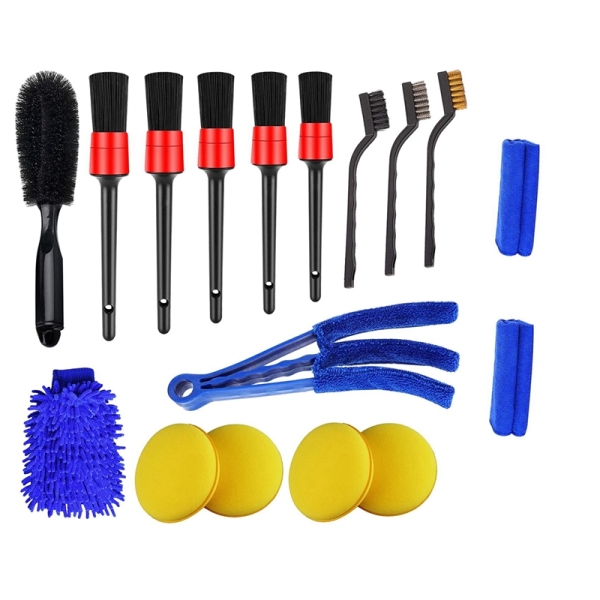 Bảng giá 17 PCS Car Detailing Brush Set,Car Cleaning Kit for Wheels,Engine,Console Dashboard,Air Vent,Leather Detail Brushes