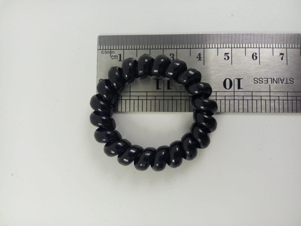 1 ( SATU ) PCS KUNCIRAN IKAT RAMBUT KABEL SPIRAL AKSESORIS WANITA KABEL WARNA MOTIF WARNA HITAM - 176