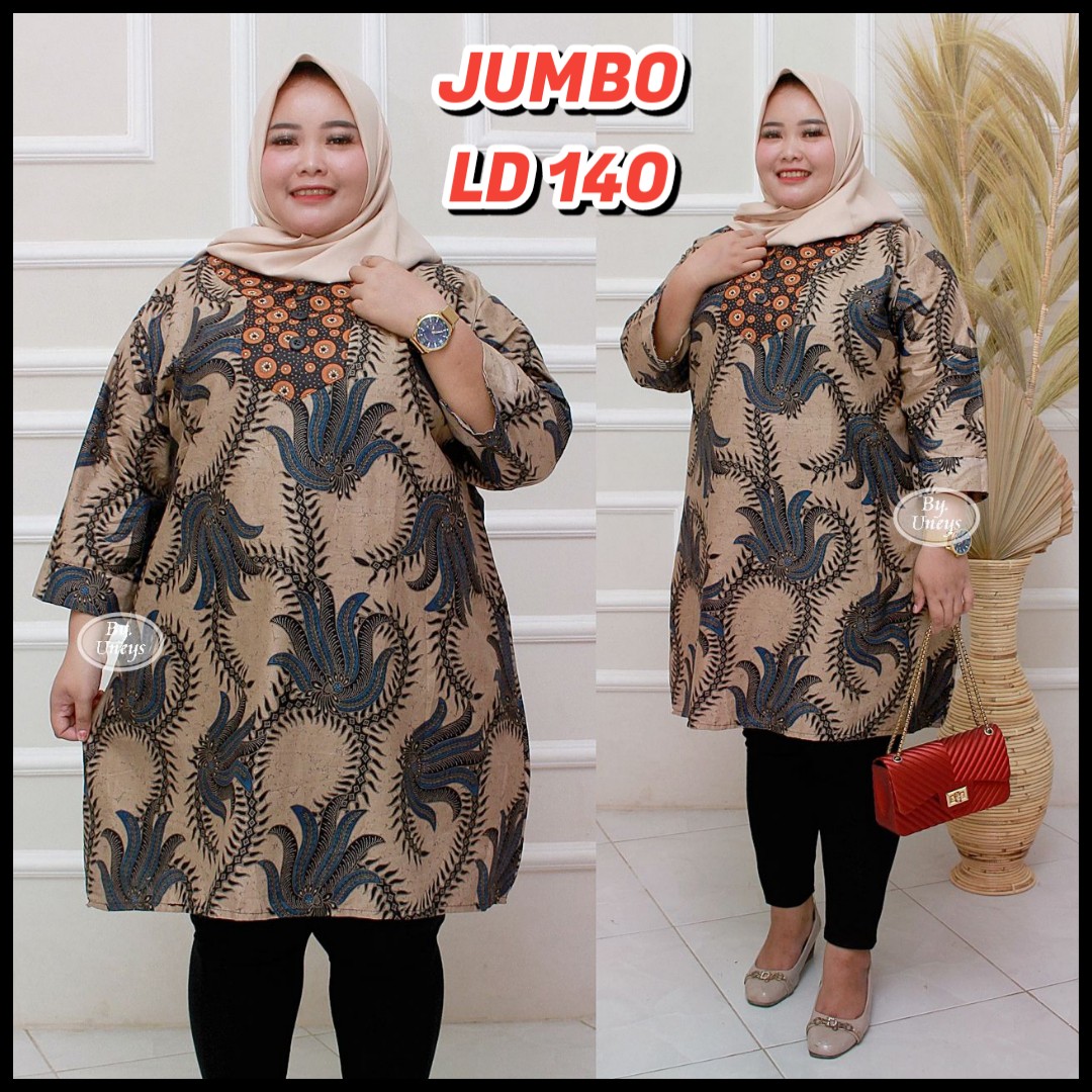 Atasan Wanita Baju Tunik Batik Jumbo Size Xxxxl Ld 140cm Tunik Jumbo Ld