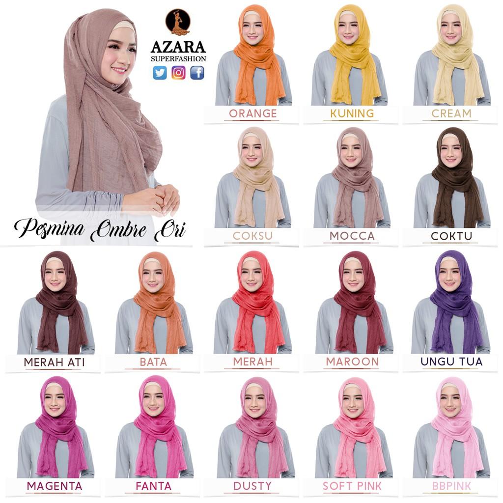 Jual hijab (Jilbab) Modern Terbaik / Pashmina Ombre Seri Warna 1 / Pashmina Termurah / BISA COD