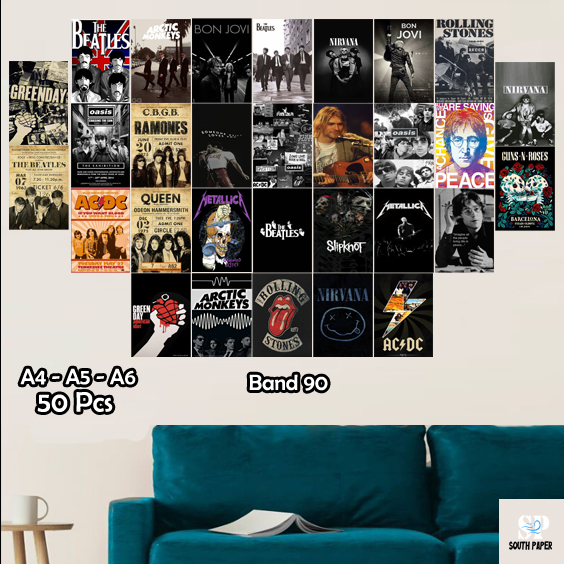 Poster Aesthetic Motif Band 90 50 Pcs Poster Dinding Aesthetic Poster A6 A5 A4 Poster