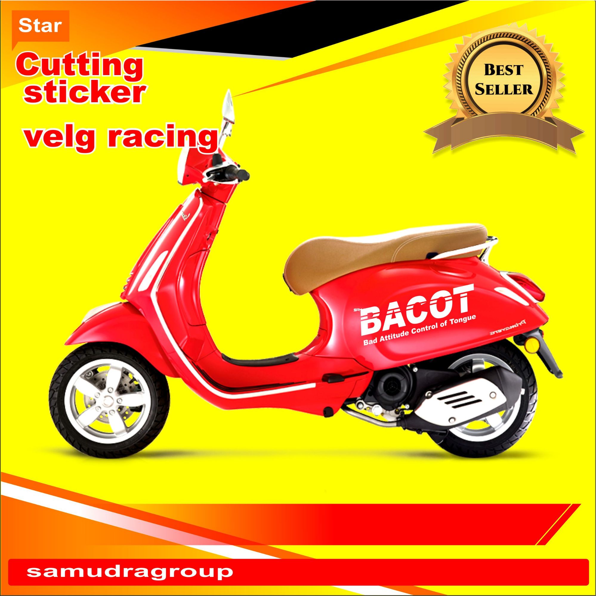 Stiker Cutting Motor BACOT Untuk Vespa Piaggio Scoopy Beat Mio Dan Matic Lainnya Lazada Indonesia