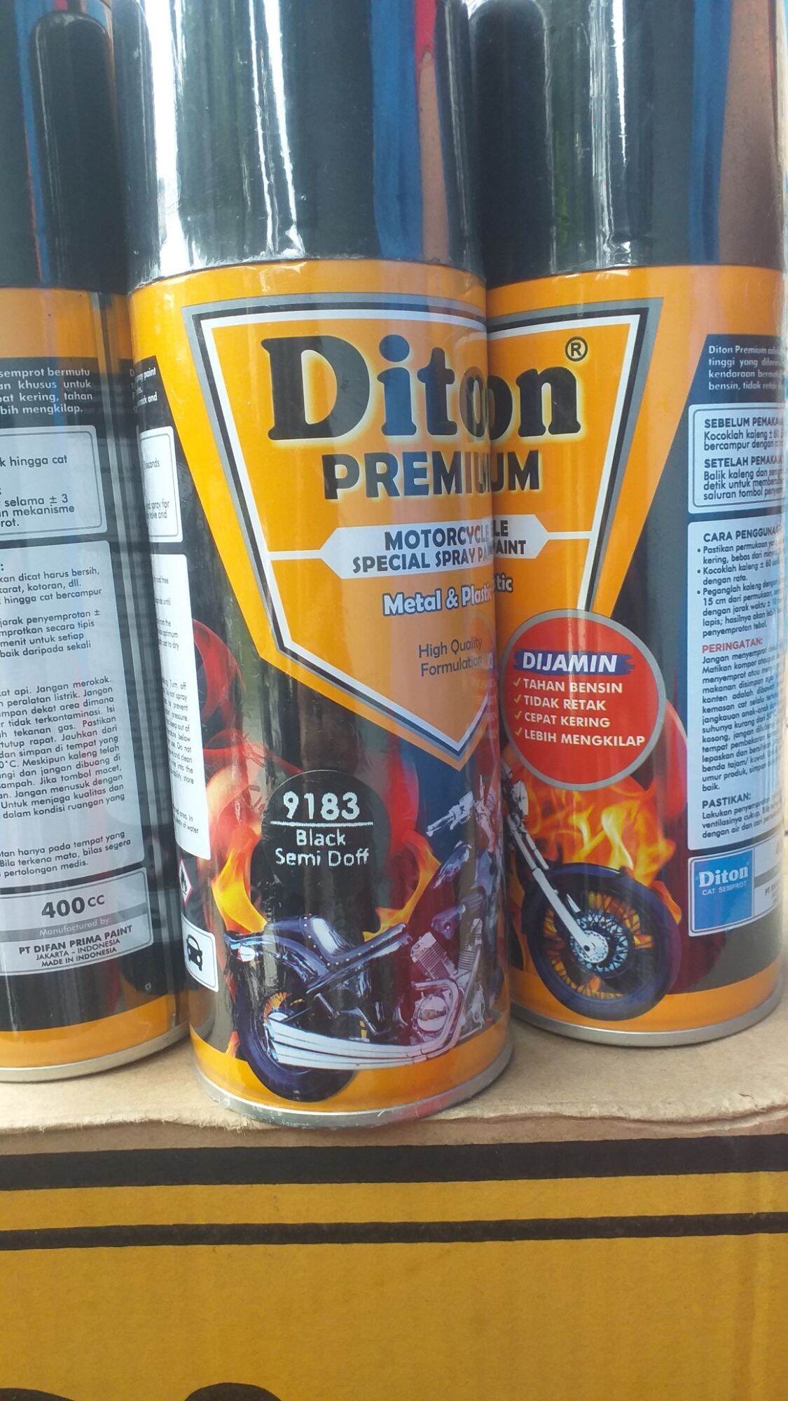 Pilok Diton Premium black semi doff 9183 400cc pilox hitam semi doff
