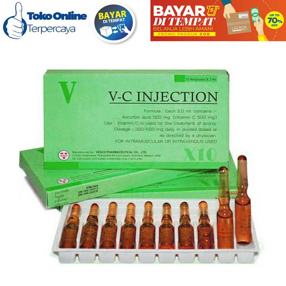 VC Injection Garis Kuning 1 Box Isi 10 Ampul Dijamin Original 100% Vitamin C Pemutih Tubuh Whitening Sudah Terbukti Khasiatnya / COD BAYAR DI TEMPAT / Lina.id Shop