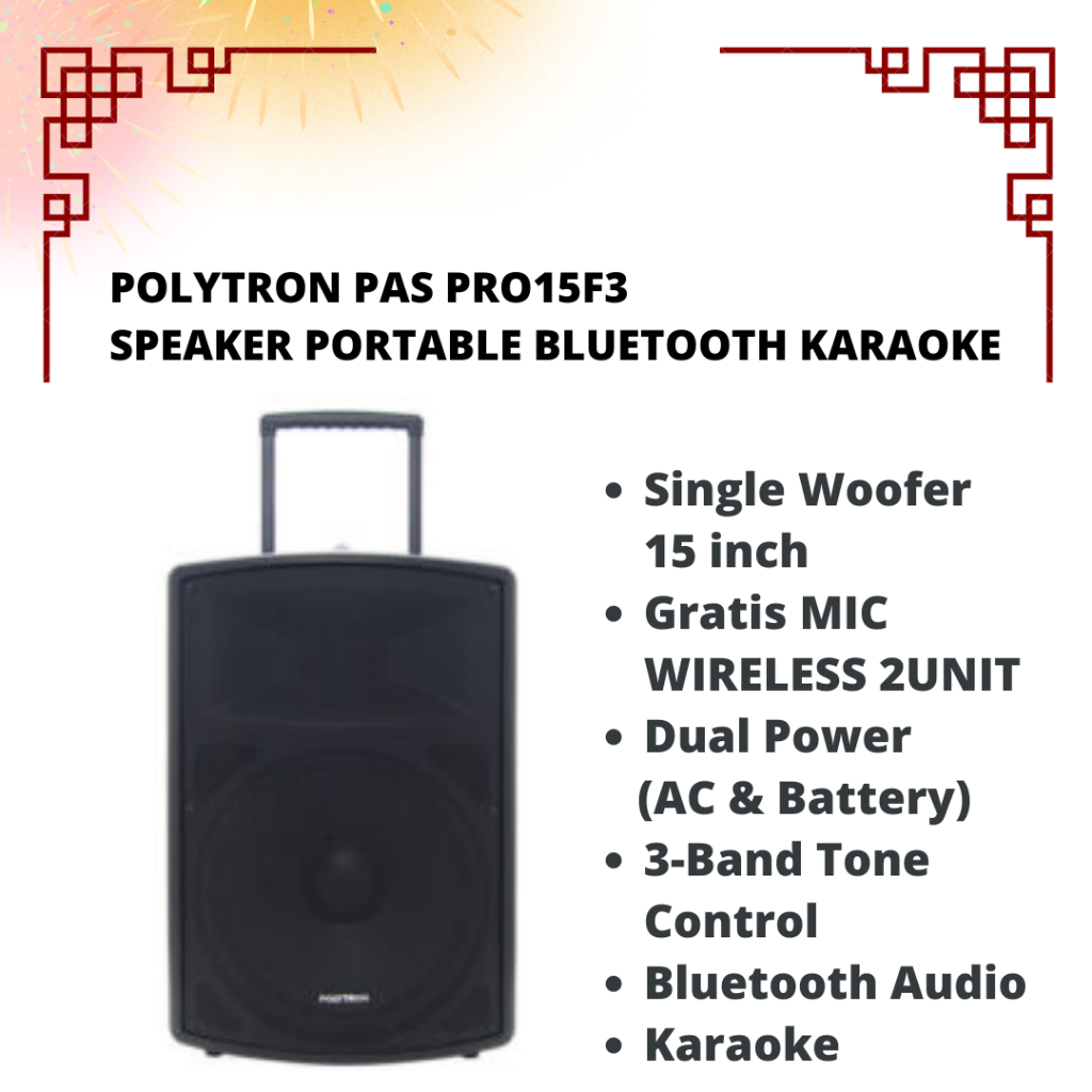 PROMO SPESIAL polytron pas pro15f3 speaker karaoke bluetooth speaker 15