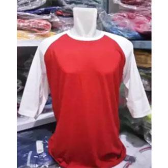 RAGLAN POLOS LENGAN 3/4,BADAN MERAH LENGAN PUTIH READY SIZE MLXLXXL