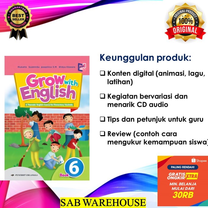 BUKU GROW WITH ENGLISH Kelas 1 2 3 4 5 6 SD K2013 PENERBIT ERLANGGA ...