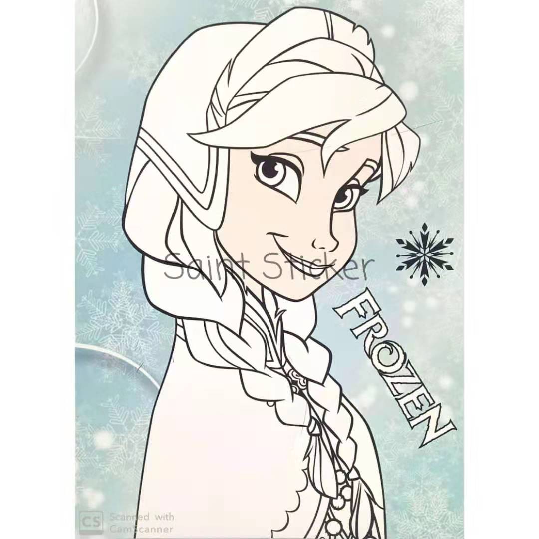 Kanvas Lukis Mewarnai Drawing Canvas Anak Karakter Kartun Elsa Frozen Lazada Indonesia